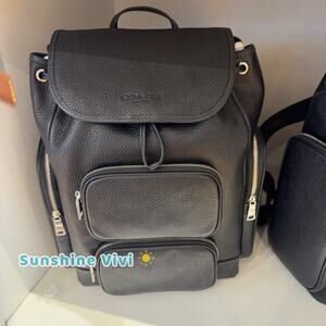 NWT Coach Finn Backpack CDC72 Soft Pebble Leather Black